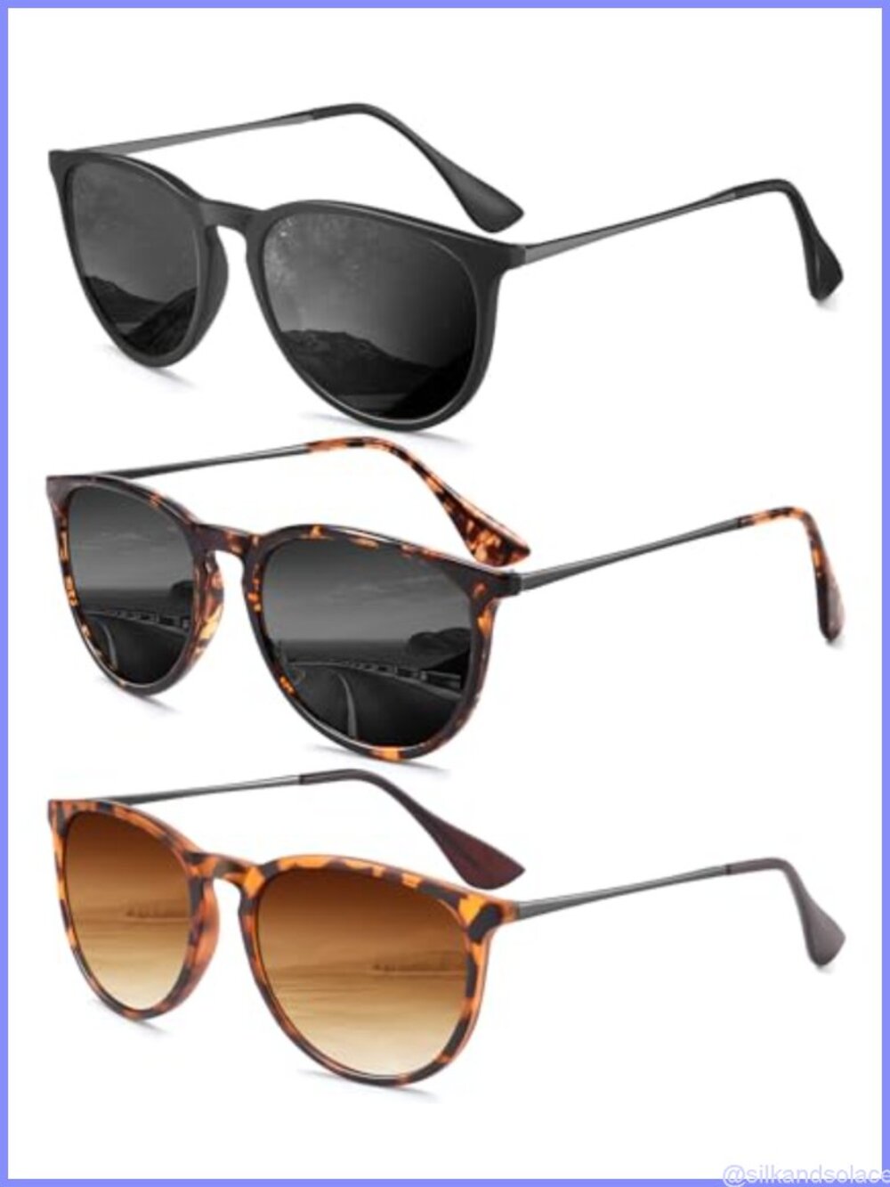 Polarized Retro Round Sunglasses UV400 Lightweight Full-Frame